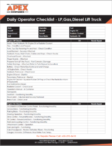 Forklift Safety Checklist